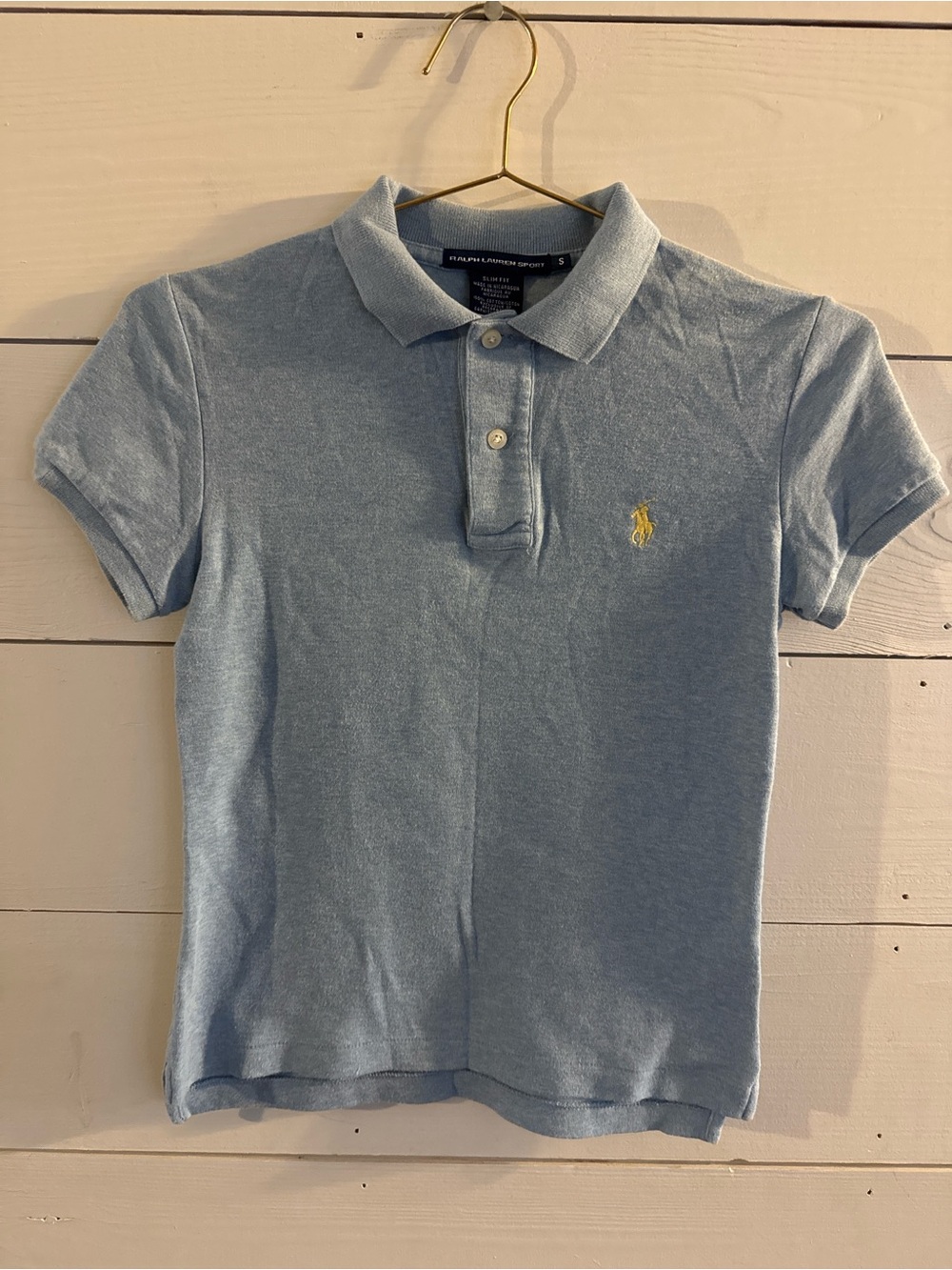 Ralph Lauren Light Blue Polo with Yellow Pony Logo